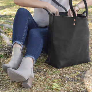 Eden OVERSIZED Leather Tote Bag - Zippered