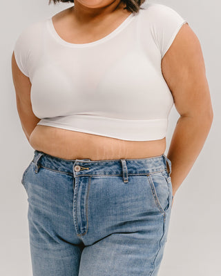 Elegant Basic Cap Sleeve Halftee - By Baano