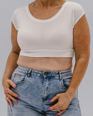 Elegant Basic Cap Sleeve Halftee - By Baano