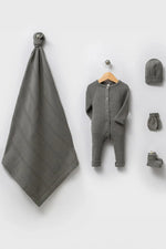 Elliot Khaki Newborn Knitwear Coming Home Set (5 pcs) - By Baano