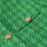 Emerald Green Tweed-Style Short Jacket For Women, SoHo, BYMANYC New York.