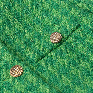 Emerald Green Tweed-Style Short Jacket For Women, SoHo, BYMANYC New York.