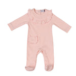 EMILIA | Baby Girls Pink Ribbed Cotton All-in-One Set (3)