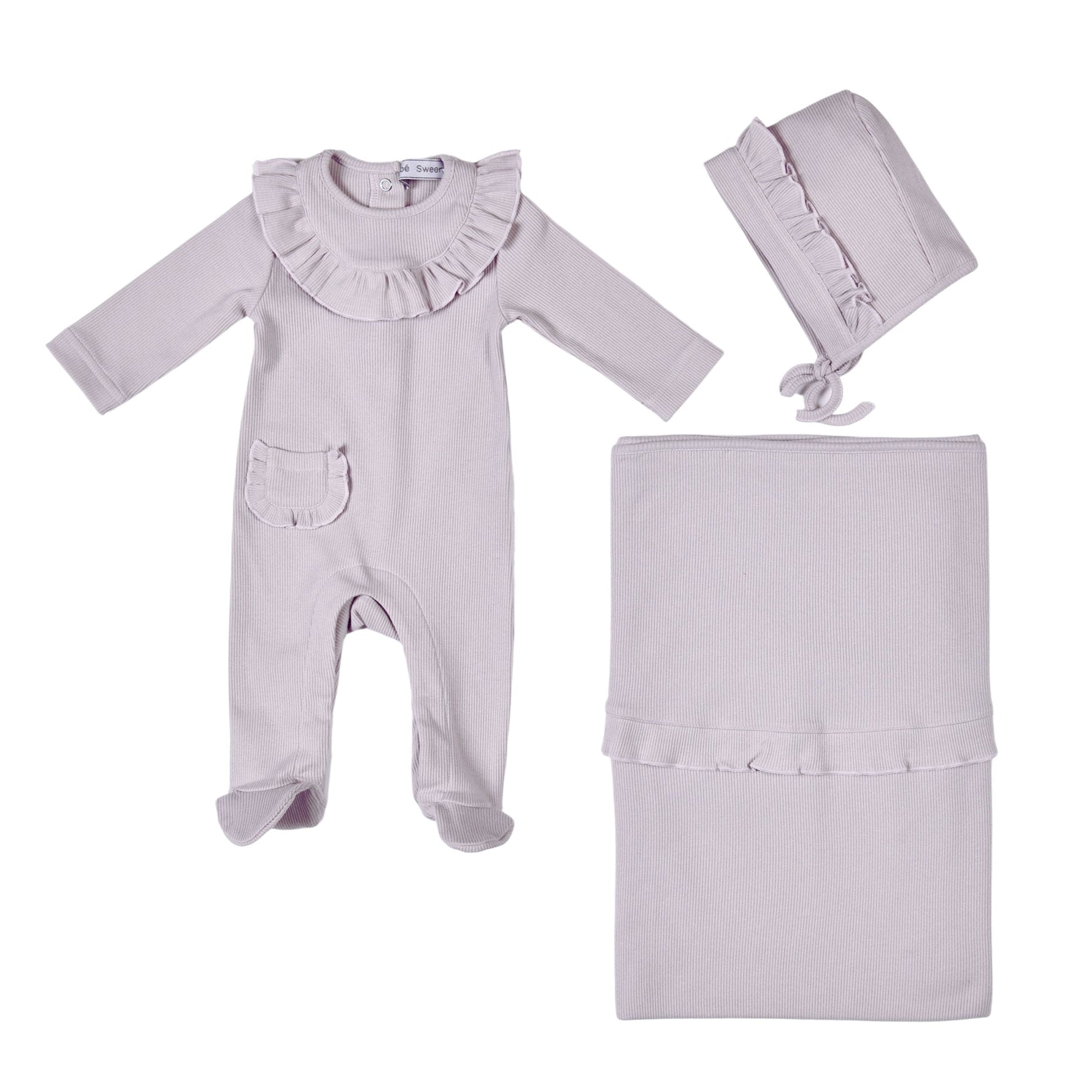 EMILIA | Baby Girls Lilac Babysuit Gift Set (4)