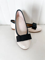 Emma- Ivory Patent Leather Ballerina Flat Shoes