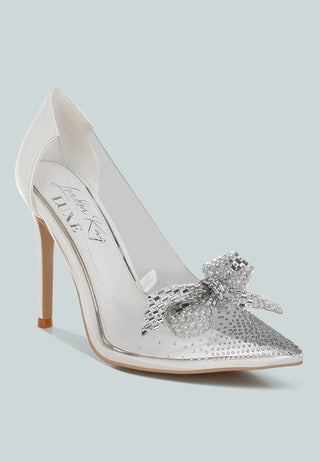 Erika Rhinestones Embellished Clear Pump Shoes