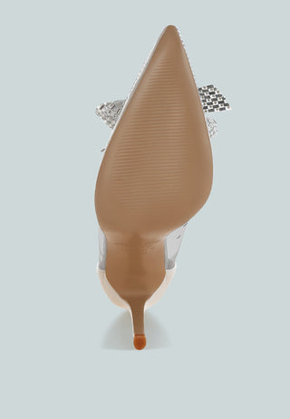 Erika Rhinestones Embellished Clear Pump Shoes