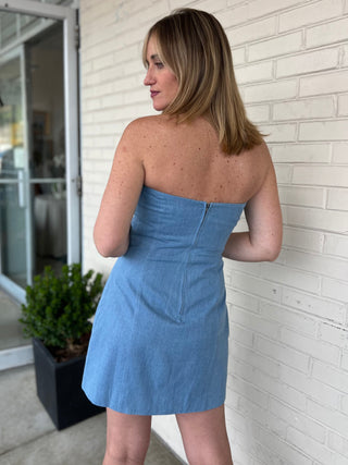[ASTR The Label] Mazzei Denim Strapless Mini Dress