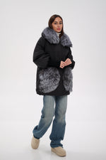Genuine Silver Fox Down Fill Coat