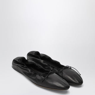 Black Leather Awar Ballerina - By Baano