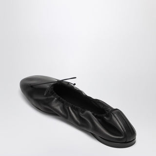 Black Leather Awar Ballerina - By Baano
