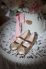 Camille- Gold Leather Mary Jane Shoes