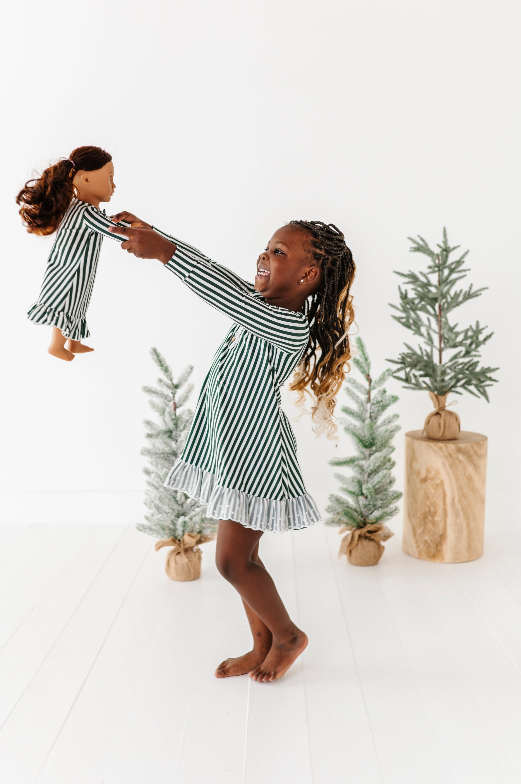 Green Stripes | DOLL DRESS - By Baano