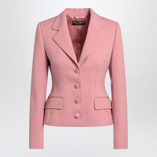 Single-breasted Pink Wool Jacket