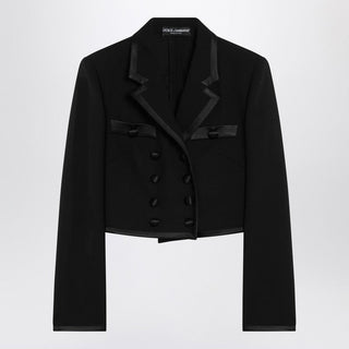 Cropped Double-breasted Black Jacket - By Baano