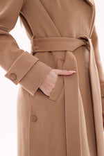 Camille Cashmere Blend Coat in Camel