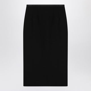 Black Pencil Skirt In Wool Crêpe