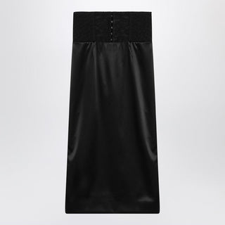 Black Midi Skirt With Corset Belt