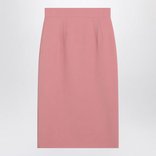 Pink Wool Pencil Skirt
