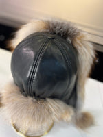 Genuine Silver Fox Fur Genuine Leather Hat