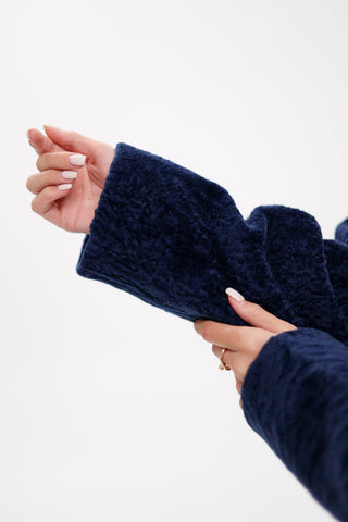 Genuine Shearling Silver Fox Trim Jacket