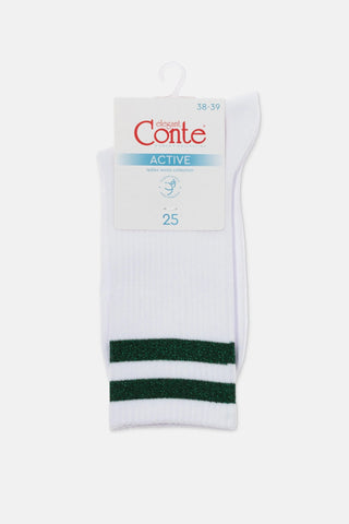 Conte Cotton Long Socks Active 157 - Lurex Stripes - By Baano