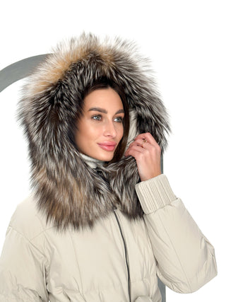 Alice Genuine Silver Fox Down Fill Coat - By Baano