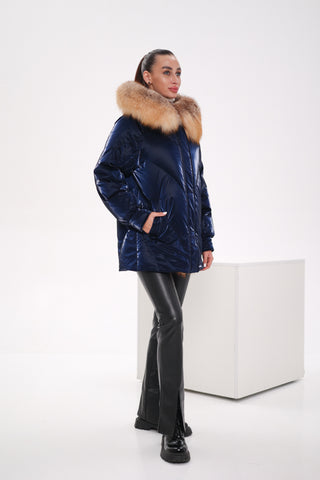 Genuine Red Fox Premium Down Fill Vinyl Parka - By Baano