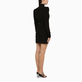 Black draped silk minidress - By Baano