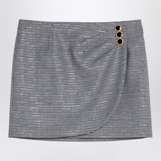 Black Wool Mini Skirt With Darts