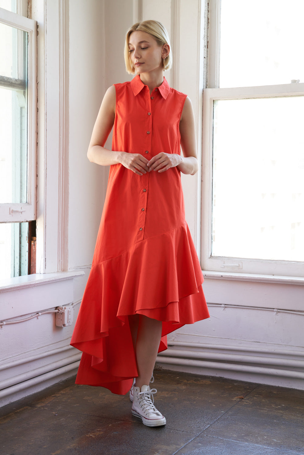 LOOKING MY WAY WOVEN MIDI DRESS - By Baano