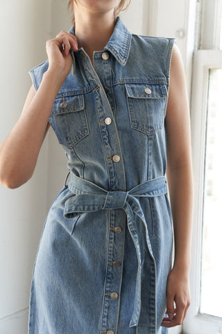 JUST FOLLOW ME DENIM MIDI DRESS - By Baano