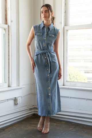 JUST FOLLOW ME DENIM MIDI DRESS - By Baano