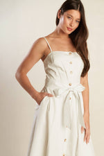 A DAY IN THE MEADOW WHITE WOVEN MIDI DRESS - By Baano