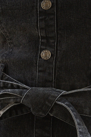 SOMEWHERE UP ABOVE DENIM MIDI DRESS - By Baano