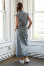 WILDFLOWER WHIMSY DENIM MIDI DRESS - By Baano