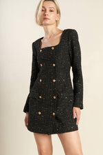 HEART UNBOUND TWEED MINI DRESS - By Baano