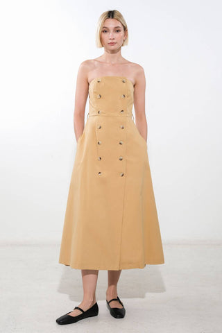 FOLLOW YOU EVERYWHERE WOVEN MIDI DRESS - By Baano