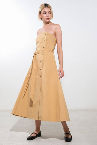 FOLLOW YOU EVERYWHERE WOVEN MIDI DRESS - By Baano