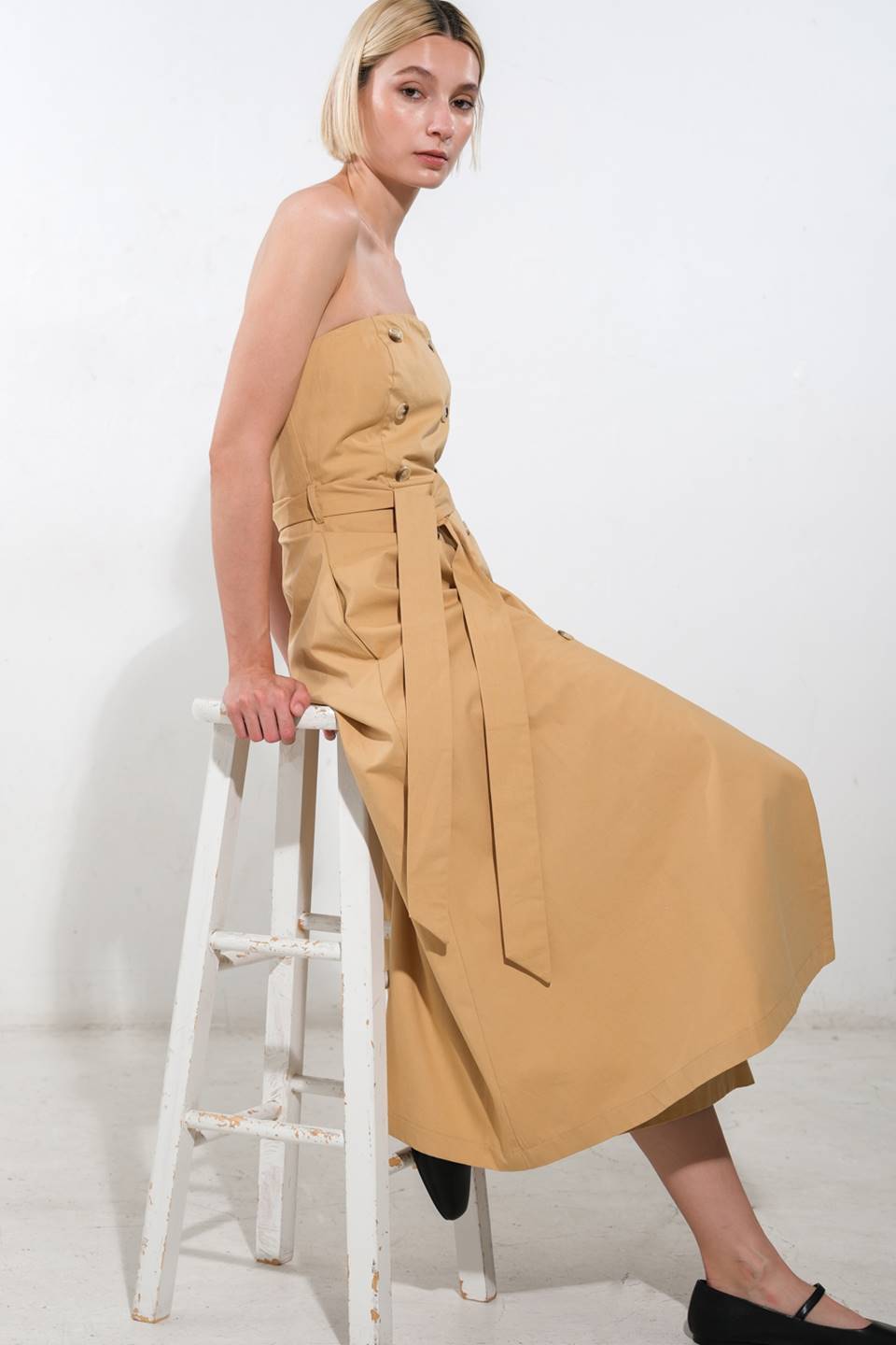 FOLLOW YOU EVERYWHERE WOVEN MIDI DRESS - By Baano