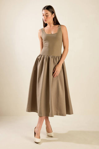 LIGHT UP THE SKY WOVEN MIDI DRESS - By Baano