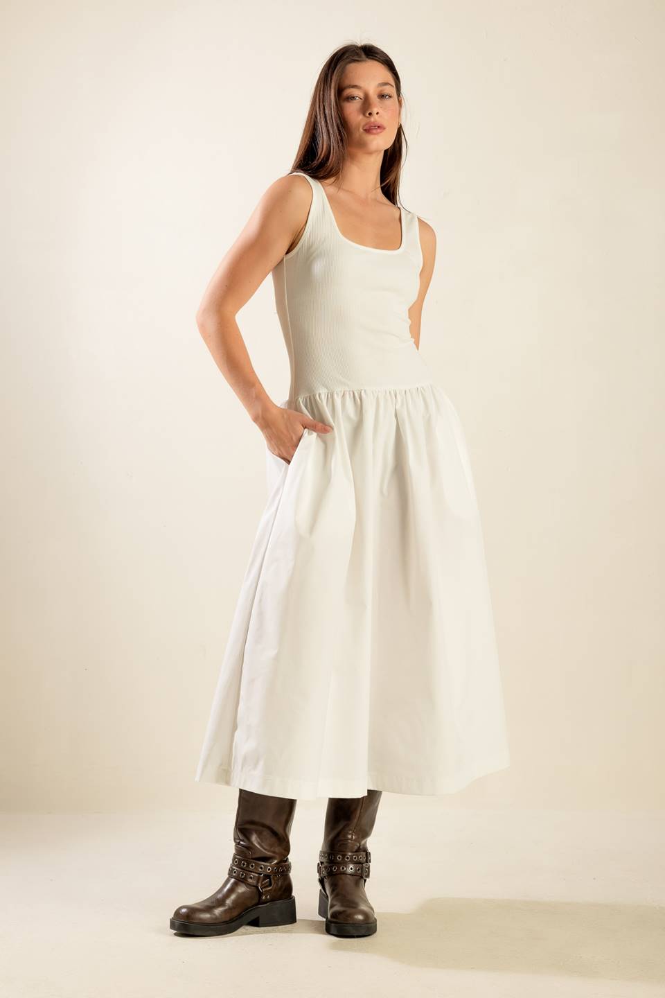 LIGHT UP THE SKY WOVEN MIDI DRESS - By Baano