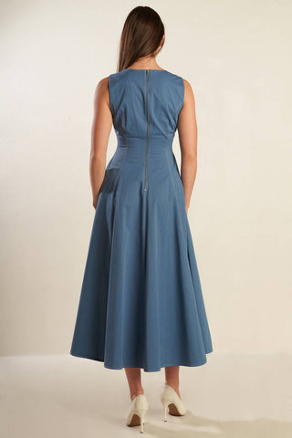 STAYING IN THE CITY WOVEN MIDI DRESS - By Baano