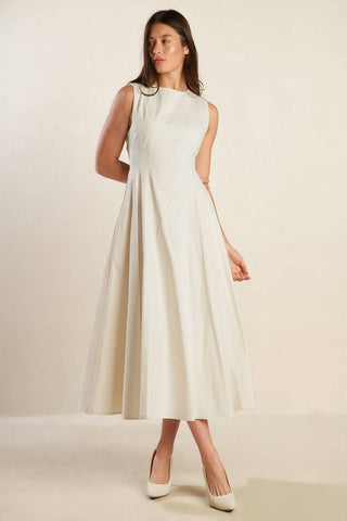 STAYING IN THE CITY WOVEN MIDI DRESS - By Baano