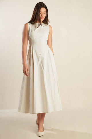 STAYING IN THE CITY WOVEN MIDI DRESS - By Baano