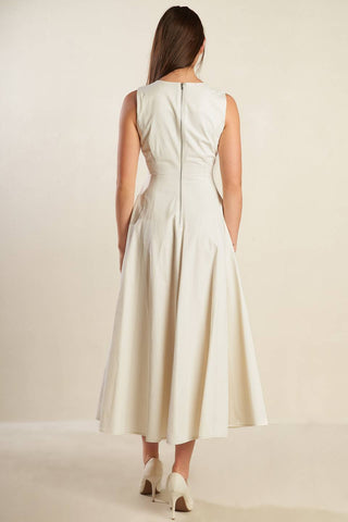 STAYING IN THE CITY WOVEN MIDI DRESS - By Baano
