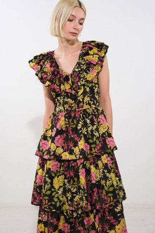 GRACEFUL GATHERING WOVEN MIDI DRESS - By Baano