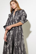 HERE & NOW WOVEN DENIM MIDI SHIRT DRESS - By Baano