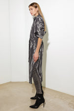 HERE & NOW WOVEN DENIM MIDI SHIRT DRESS - By Baano