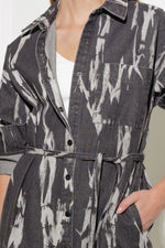 HERE & NOW WOVEN DENIM MIDI SHIRT DRESS - By Baano